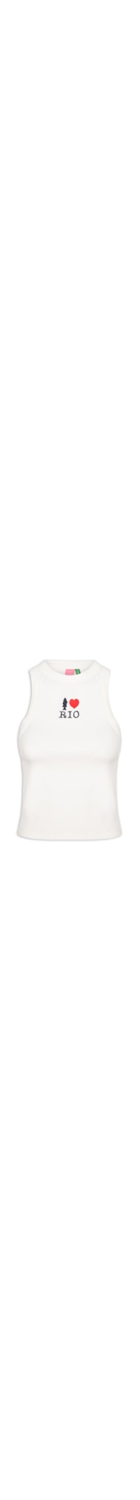 Regata Feminina Bordada I Love Rio - Branco