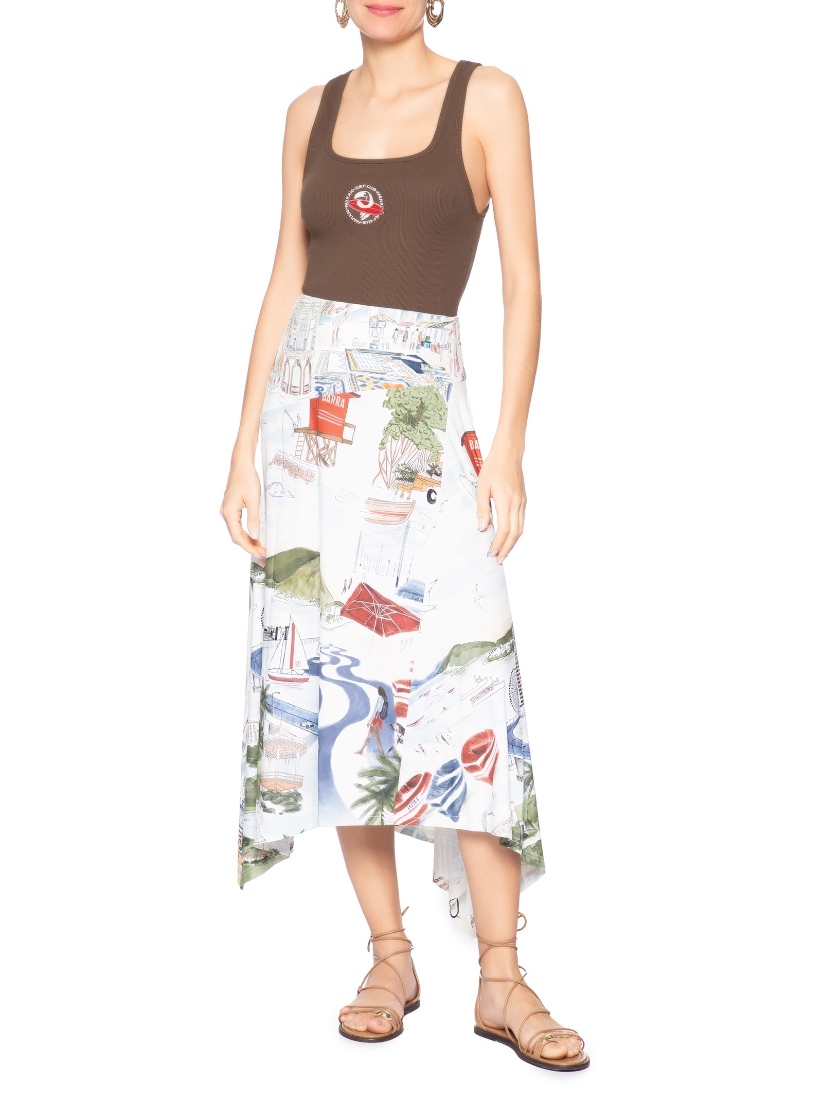 Regata Feminina Bordada Surf Tucano – Marrom Farm
