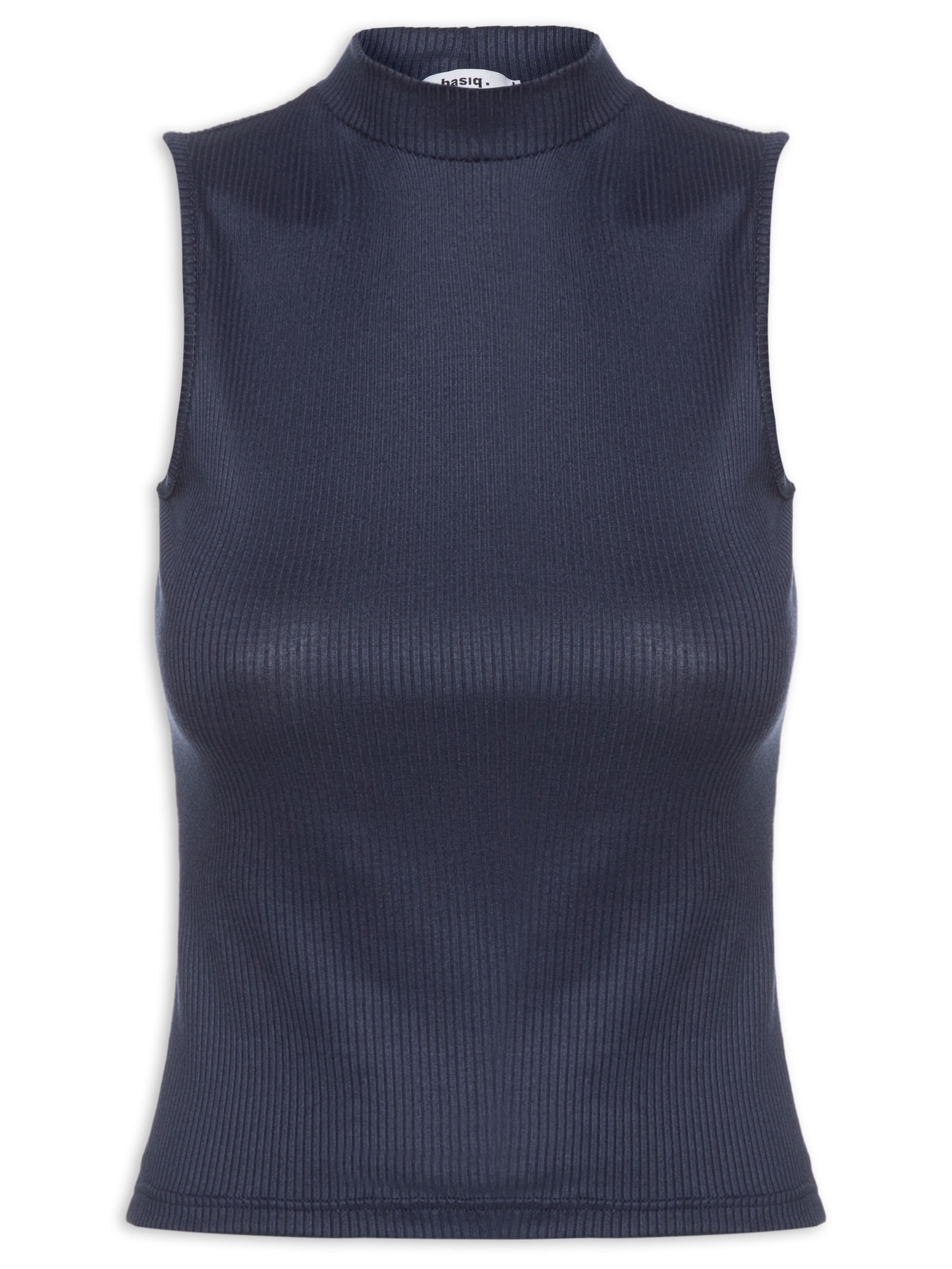 Regata Feminina Canelada Azul Basiq