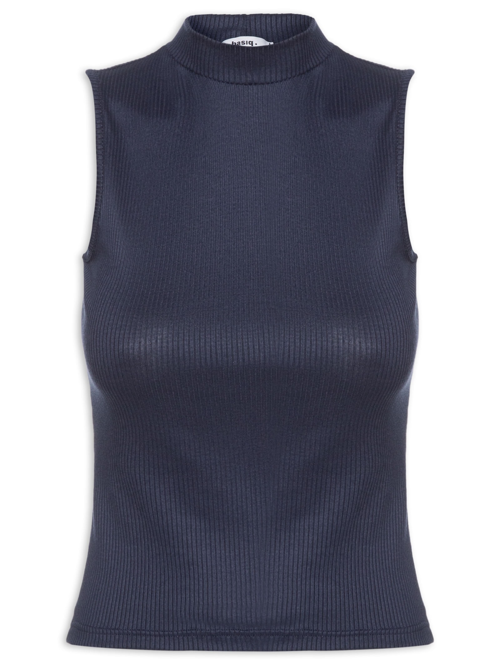Regata Feminina Canelada Azul Basiq