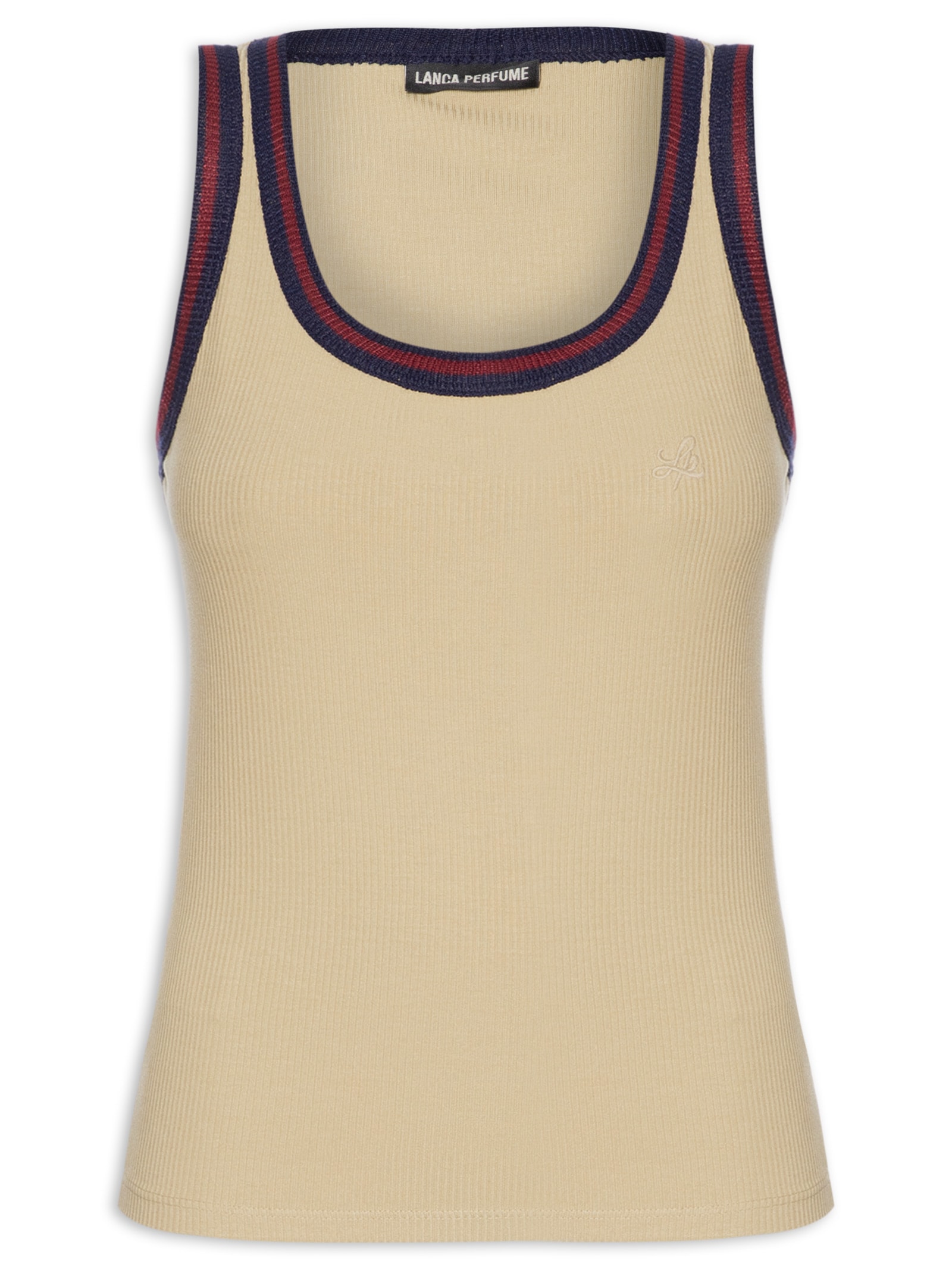 Regata Feminina Canelada Bege Lança Perfume