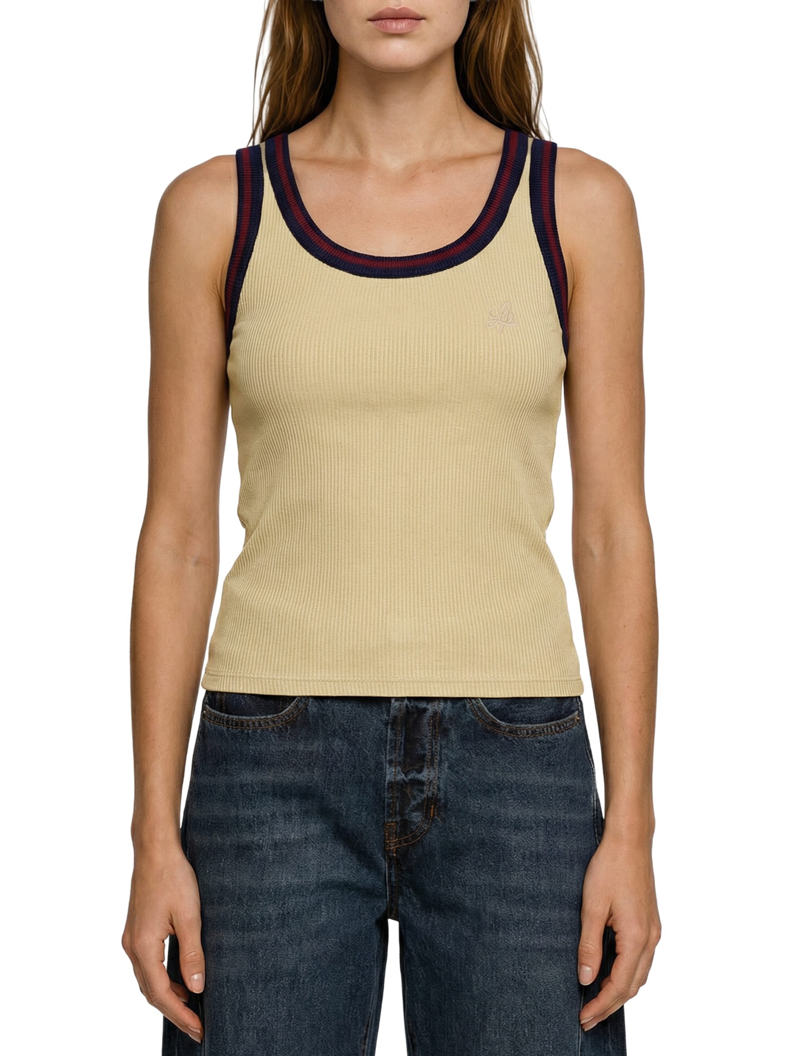 Regata Feminina Canelada Bege Lança Perfume