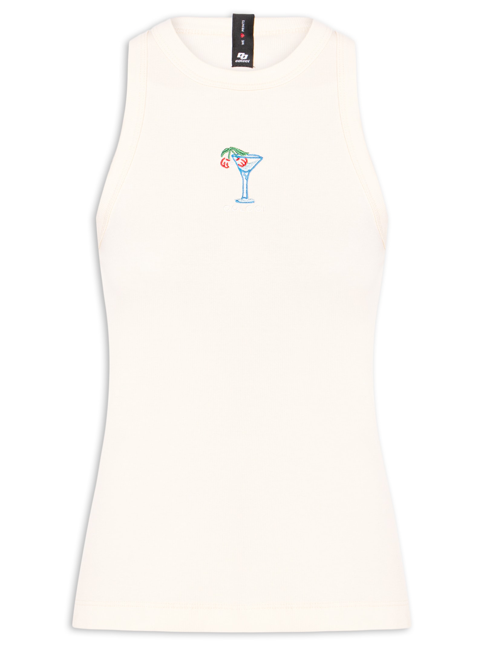 Regata Feminina Canelada Bordada Bege Colcci