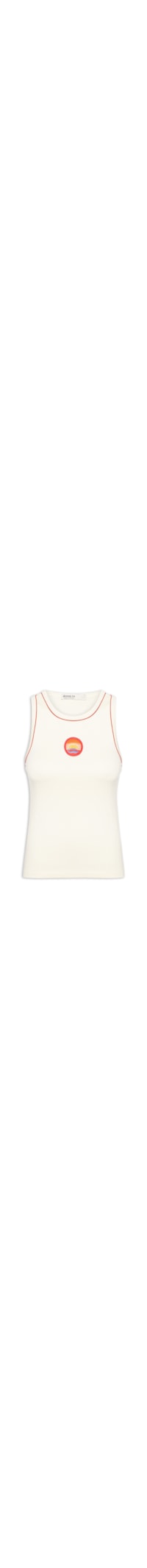 Regata Feminina Canelada Bordado - Branco