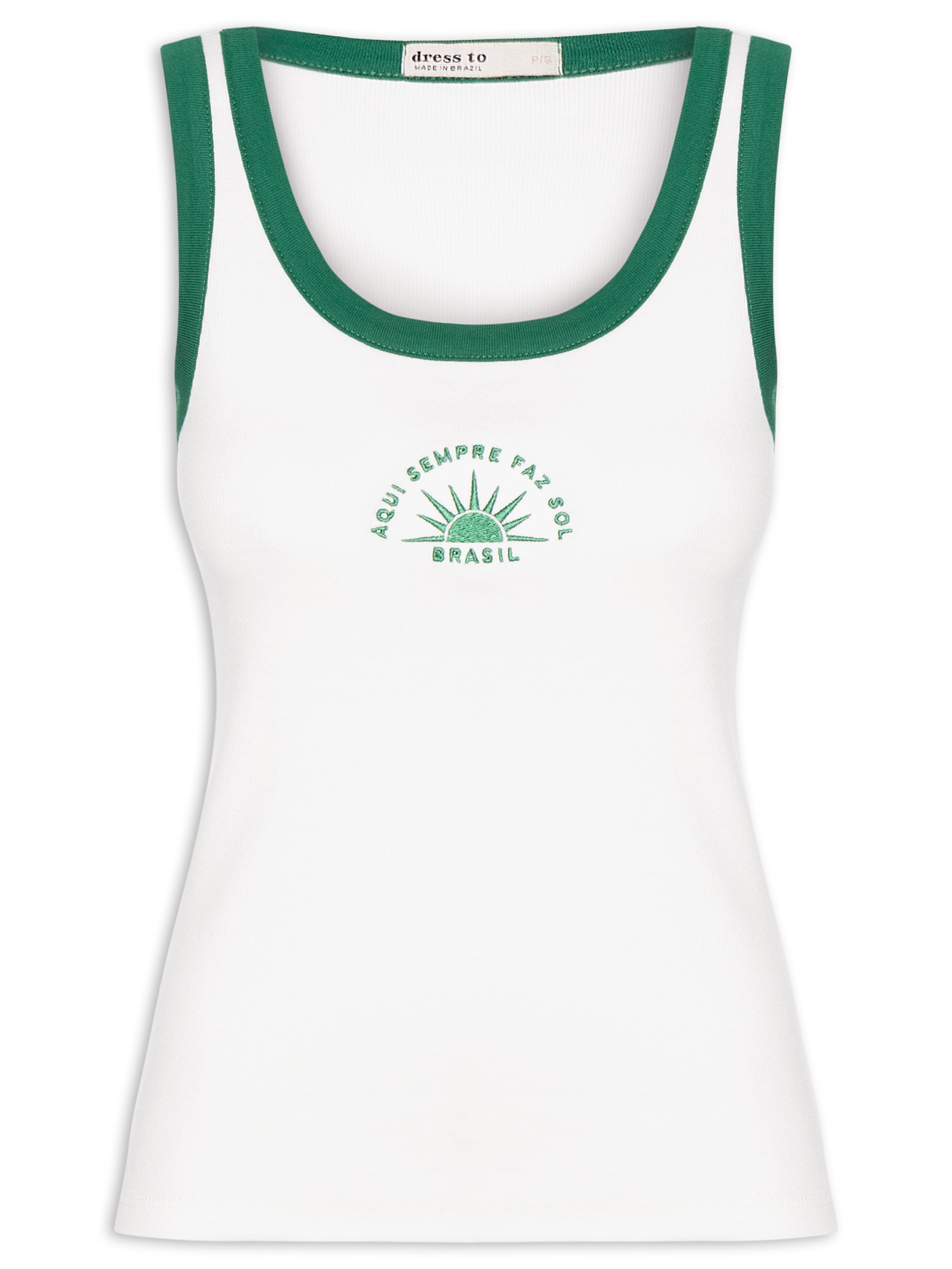 Regata Feminina Canelada Brasil Branco Dress To