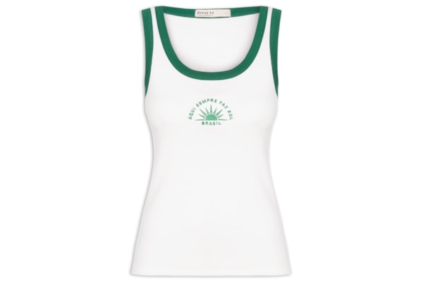 Regata Feminina Canelada Brasil - Branco
