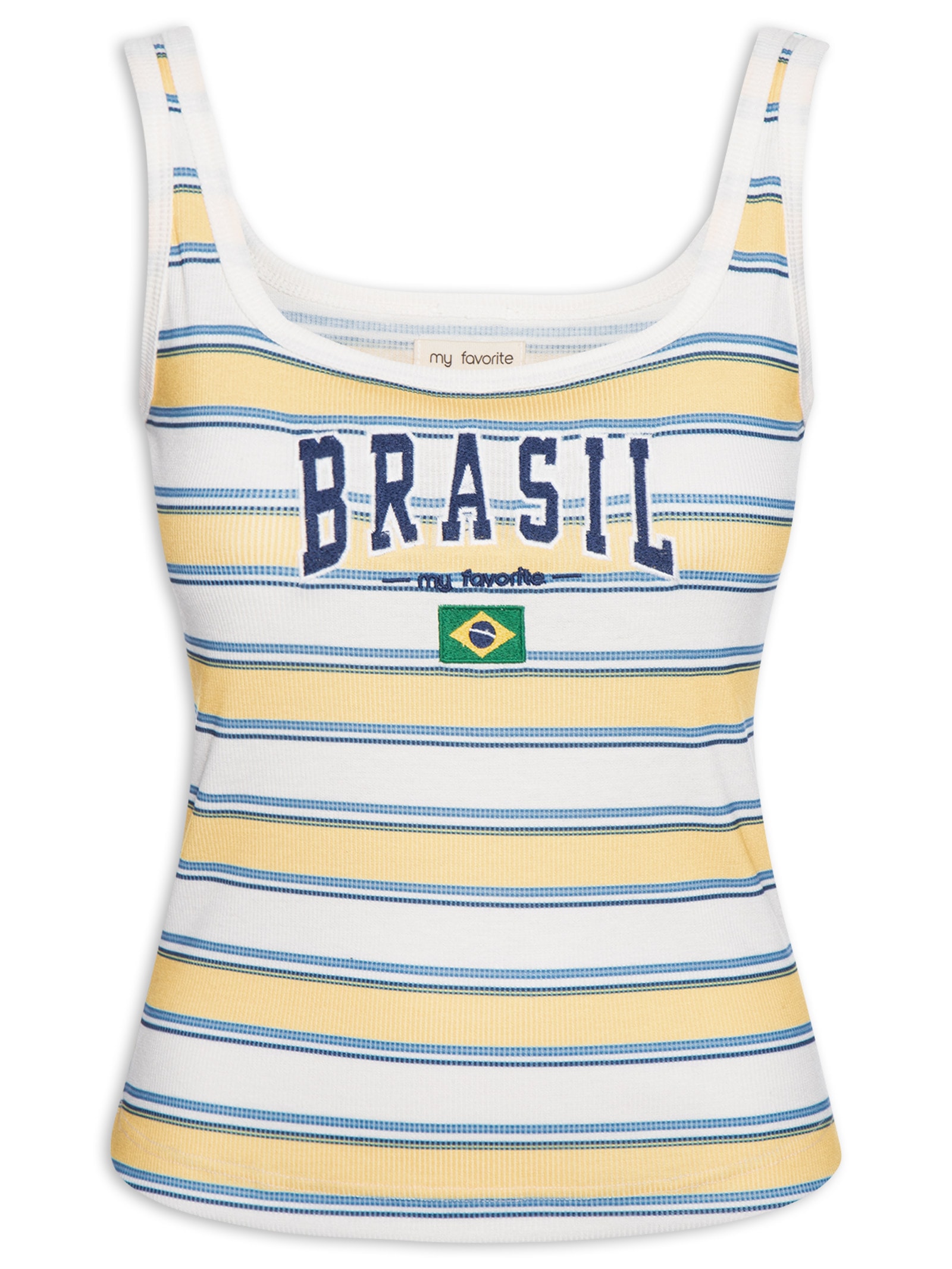 Regata Feminina Canelada Brasil Branco My Favorite