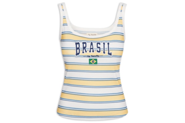Regata Feminina Canelada Brasil - Branco