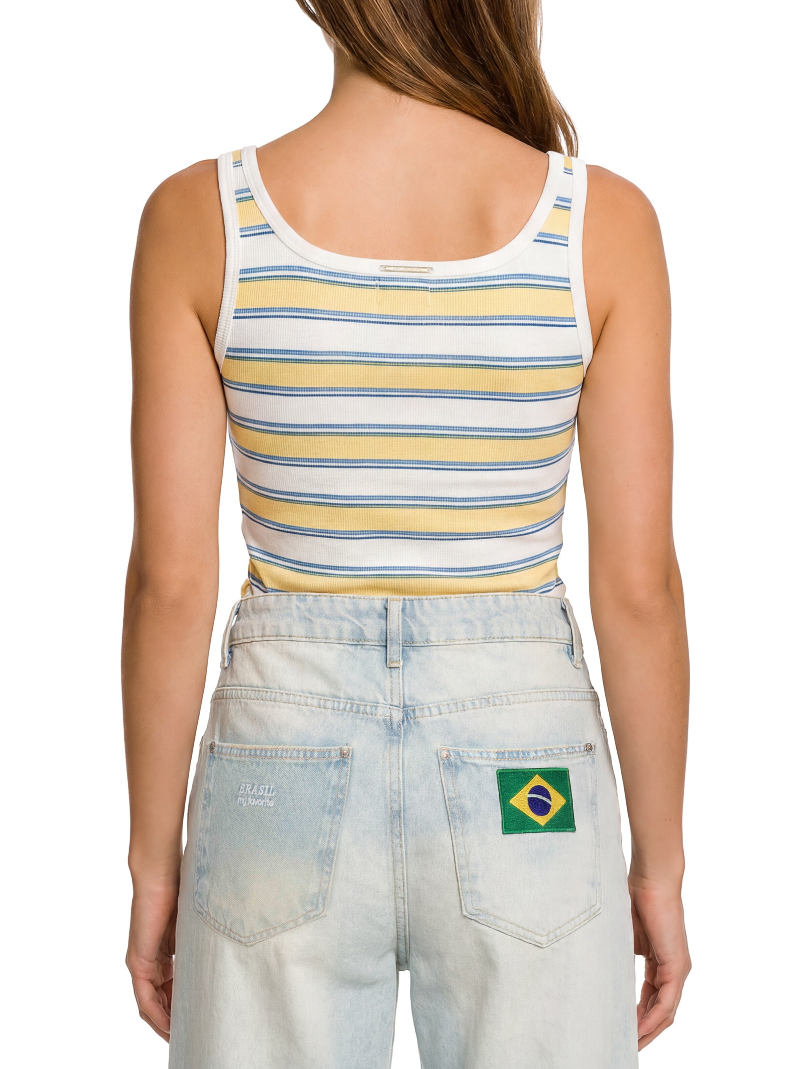 Regata Feminina Canelada Brasil Branco My Favorite