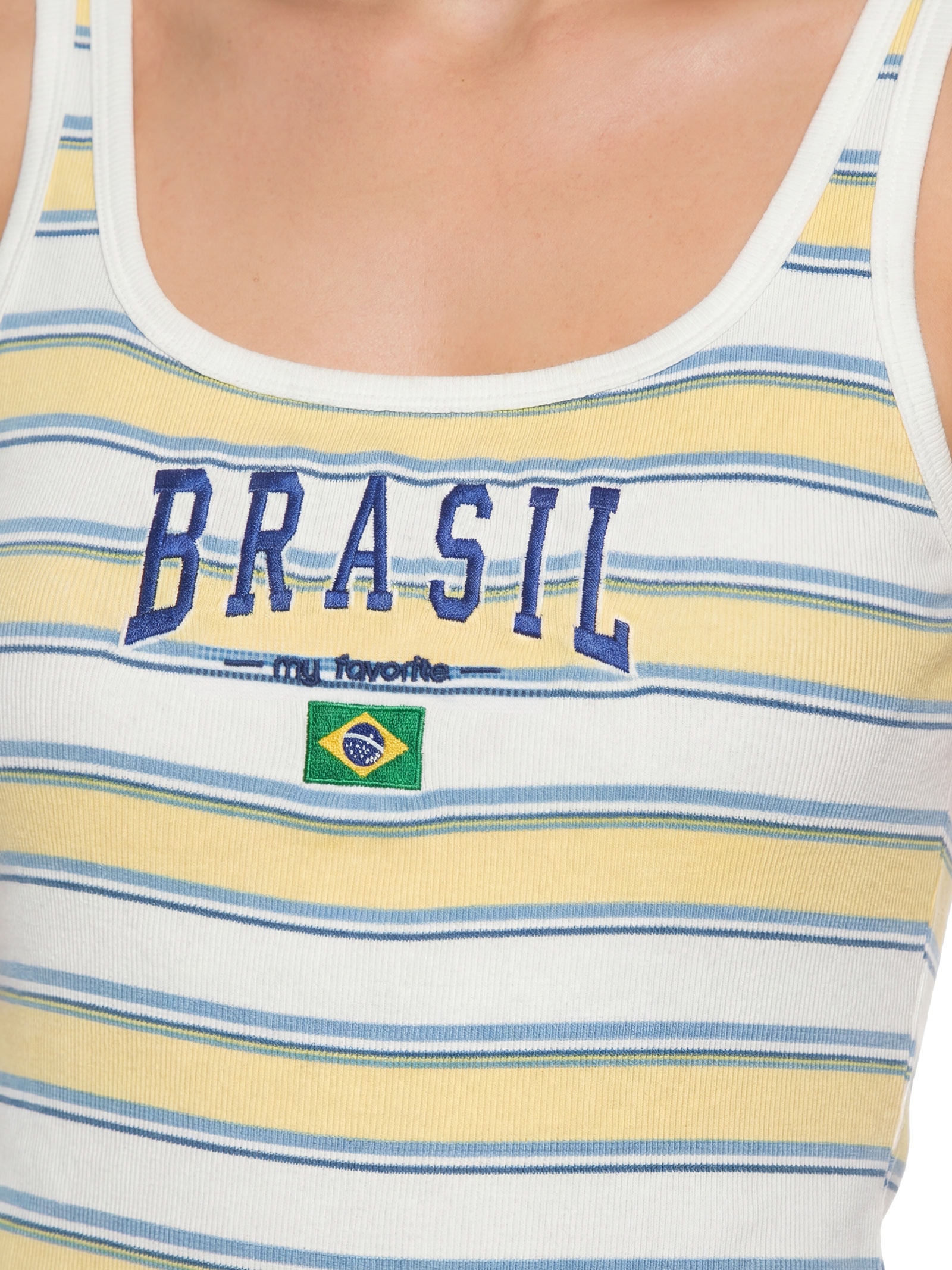 Regata Feminina Canelada Brasil Branco My Favorite