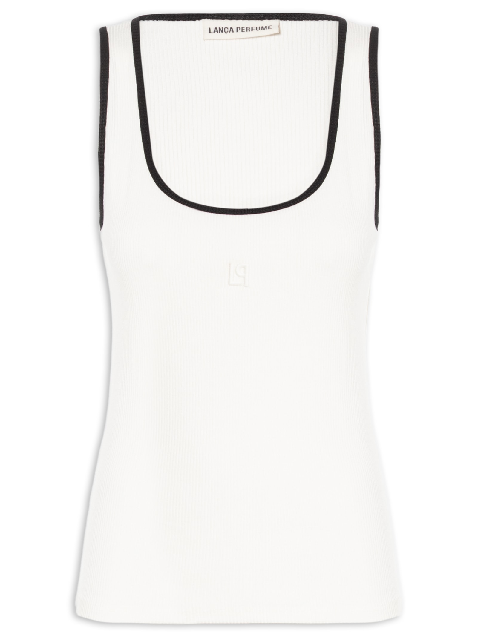 Regata Feminina Canelada Com Bordado Off White Lança Perfume