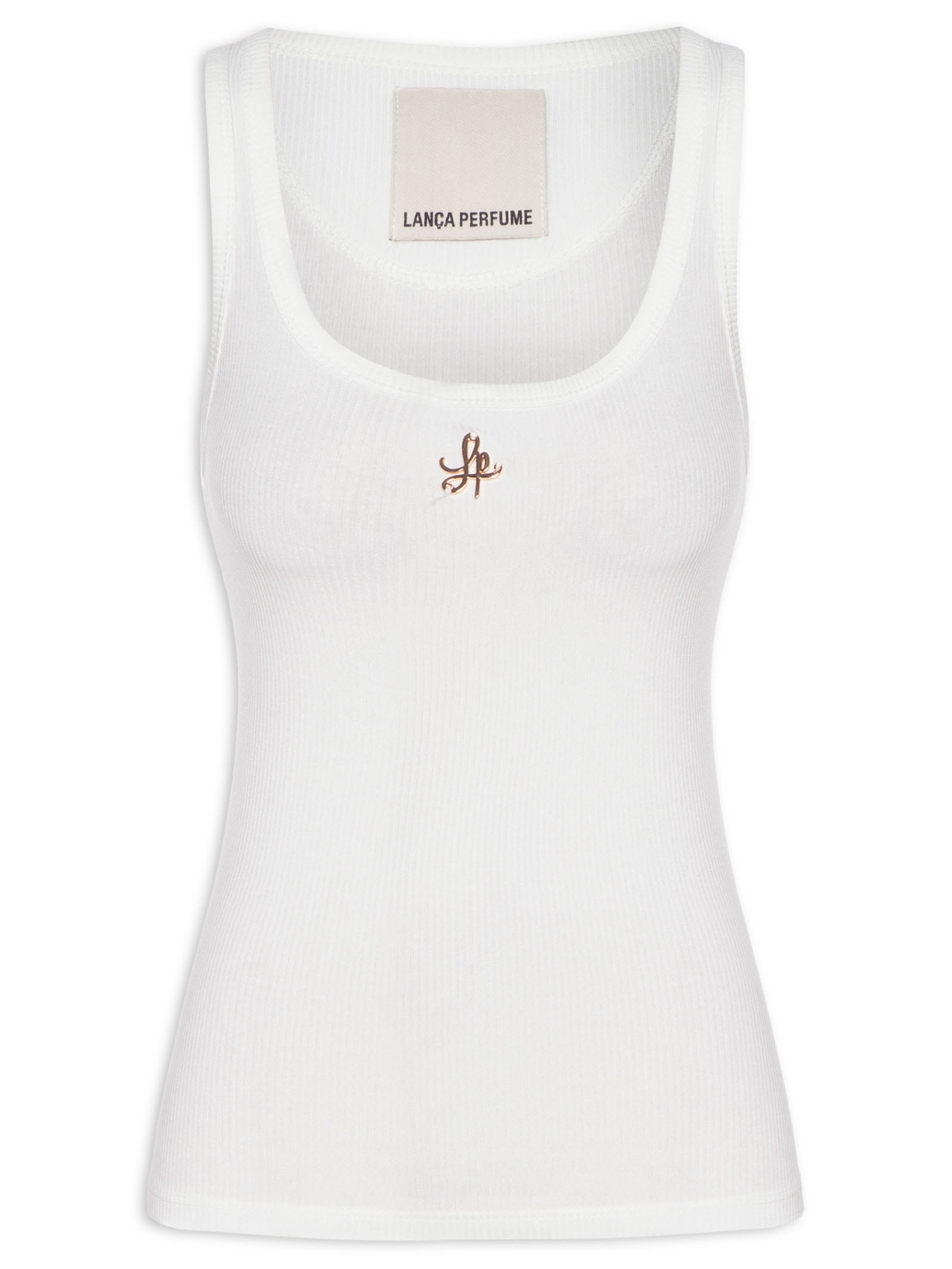 Regata Feminina Canelada Com Lata Branco Lança Perfume