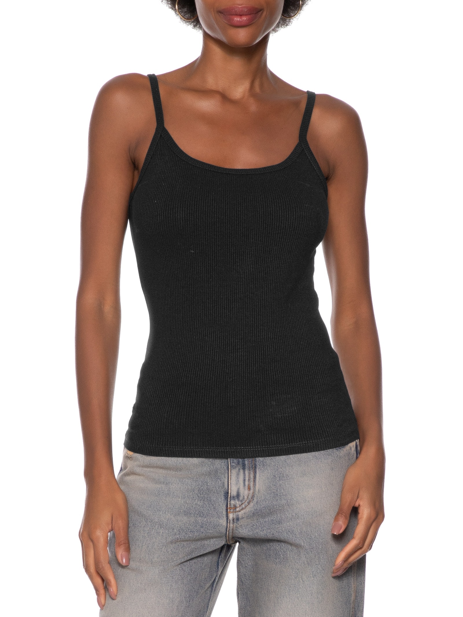 Regata Feminina Canelada Com Lenço Preto Lança Perfume