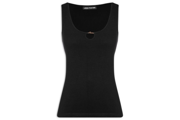 Regata Feminina Canelada Com Metal - Preto