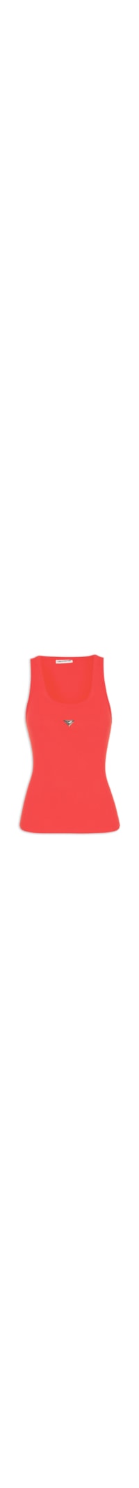 Regata Feminina Canelada Decote - Vermelho