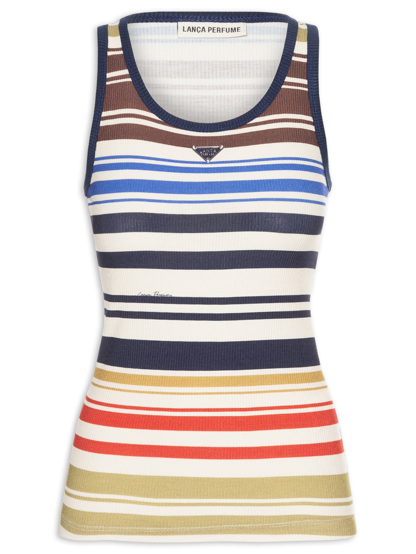 Regata Feminina Canelada Estampada Azul Lança Perfume