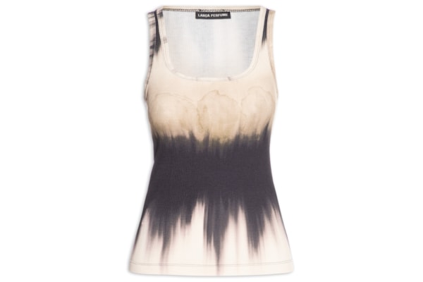 Regata Feminina Canelada Estampada - Verde