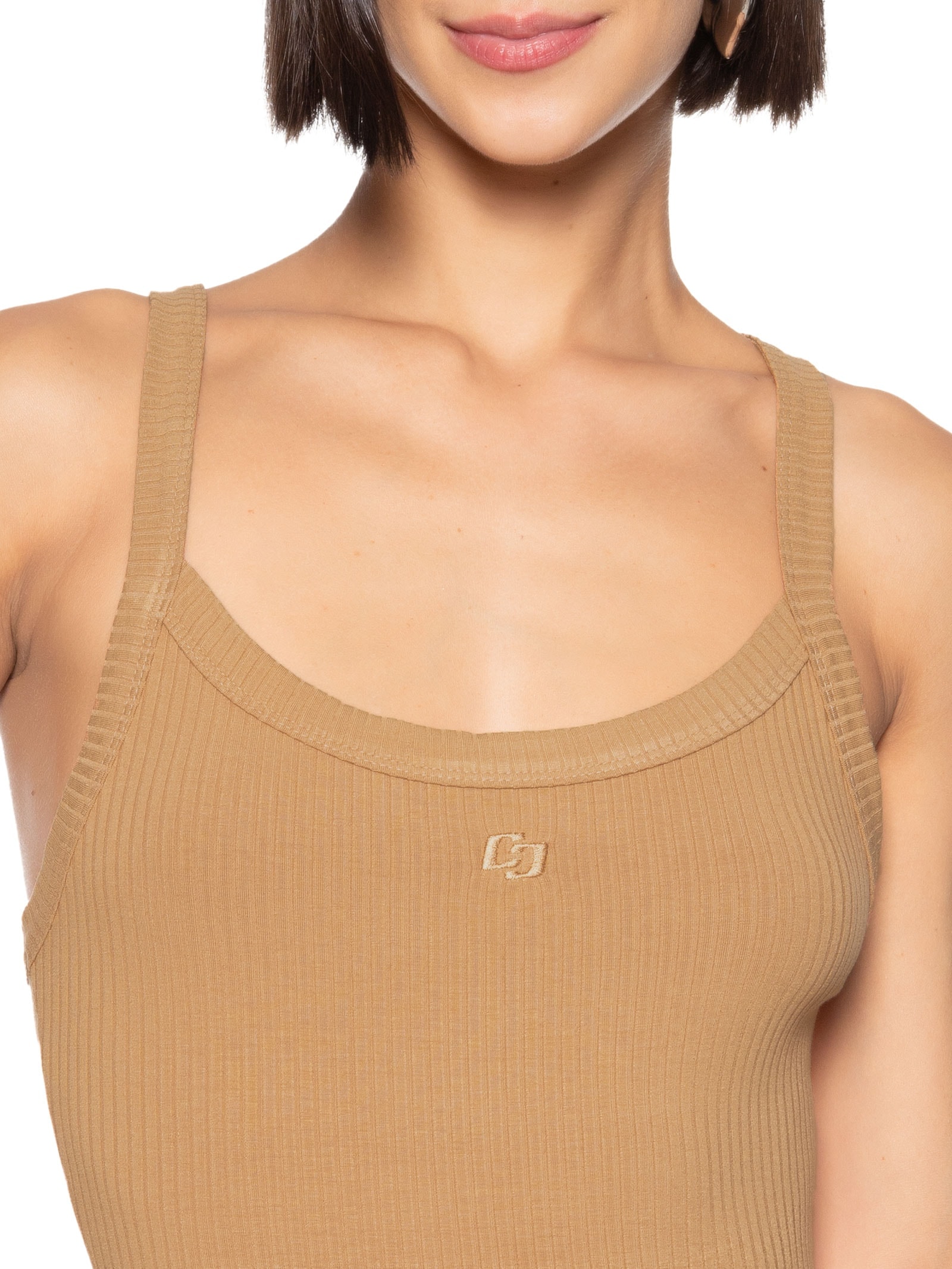 Regata Feminina Canelada Marrom Colcci