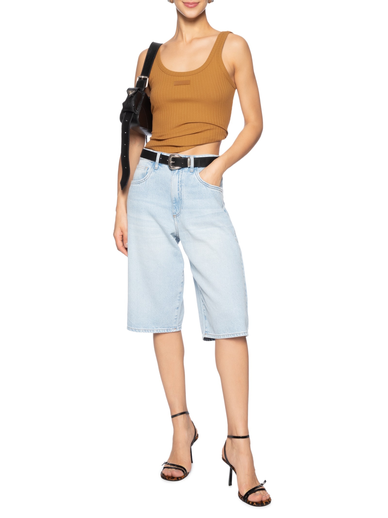 Regata Feminina Canelada Marrom Forum