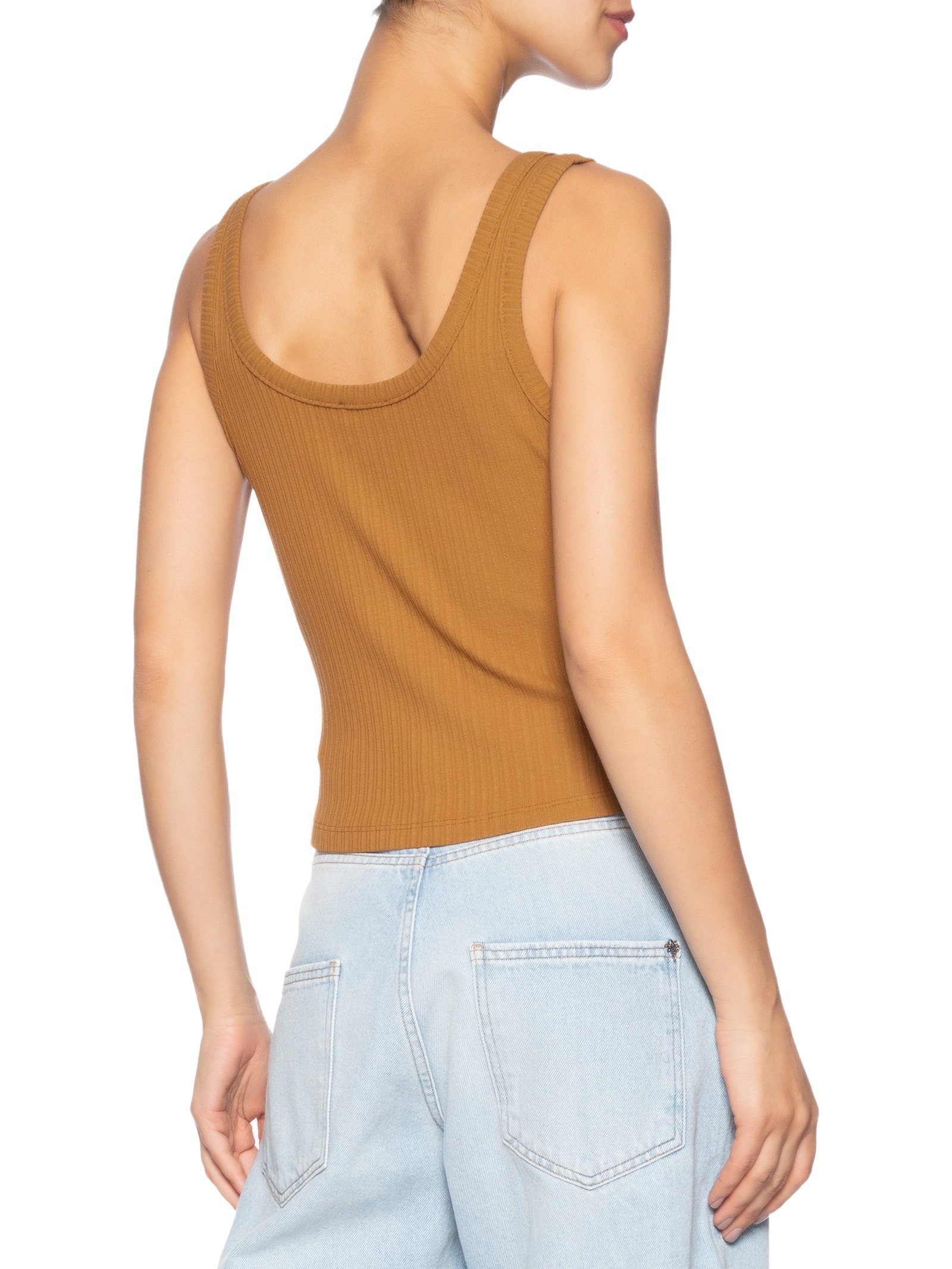 Regata Feminina Canelada Marrom Forum