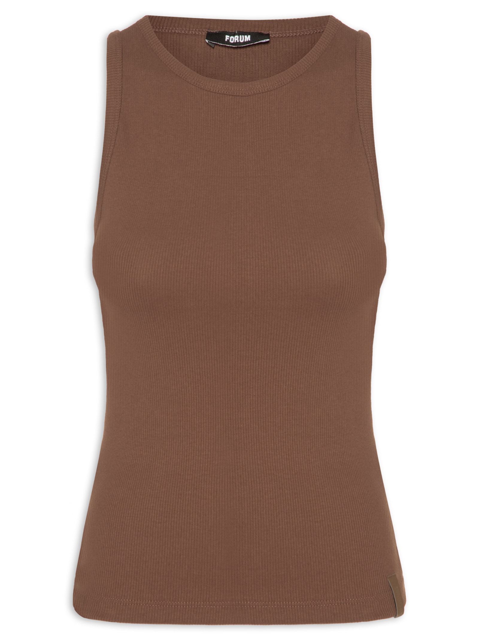 Regata Feminina Canelada Marrom Forum