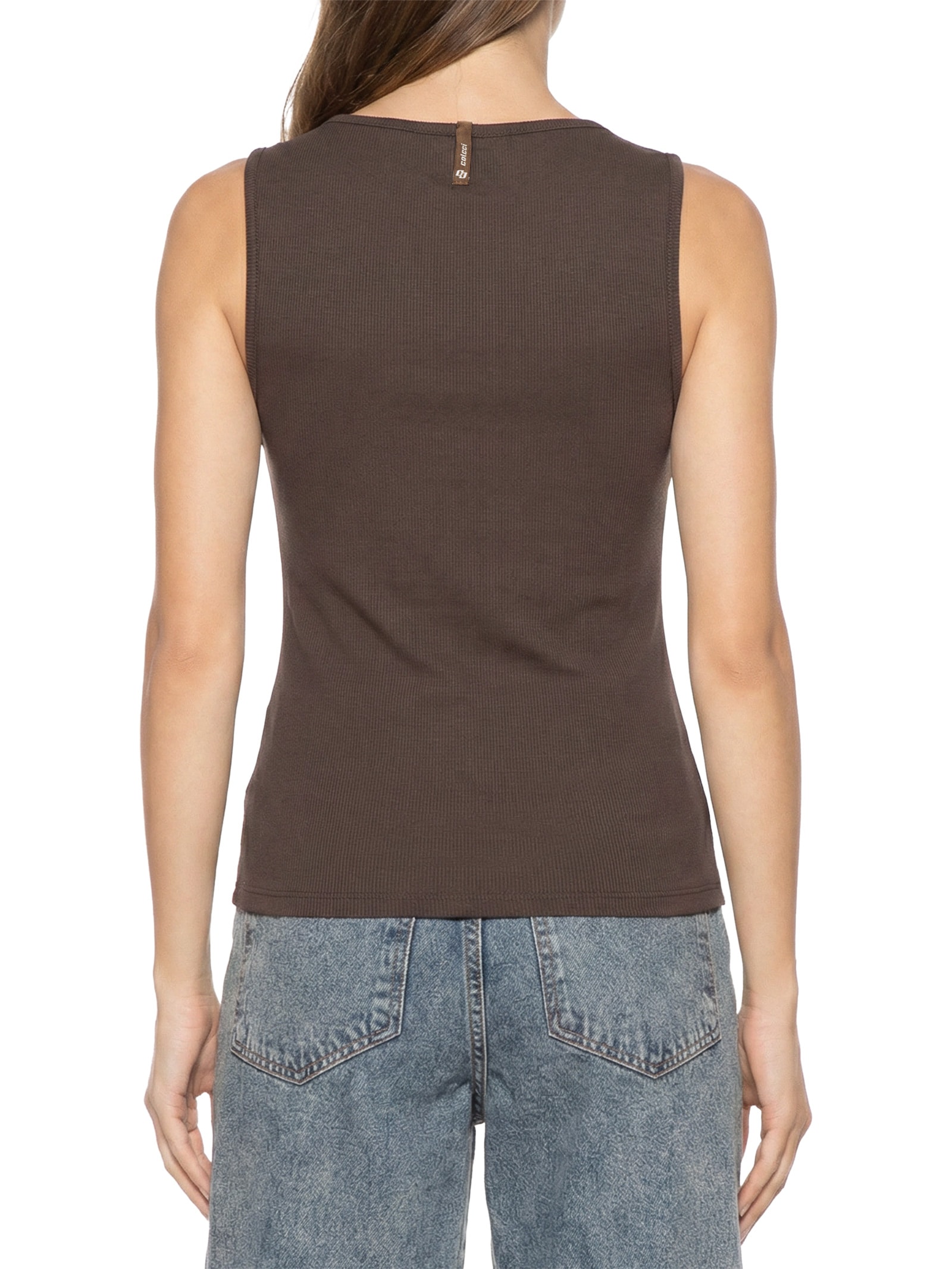 Regata Feminina Canelada Marrom Colcci