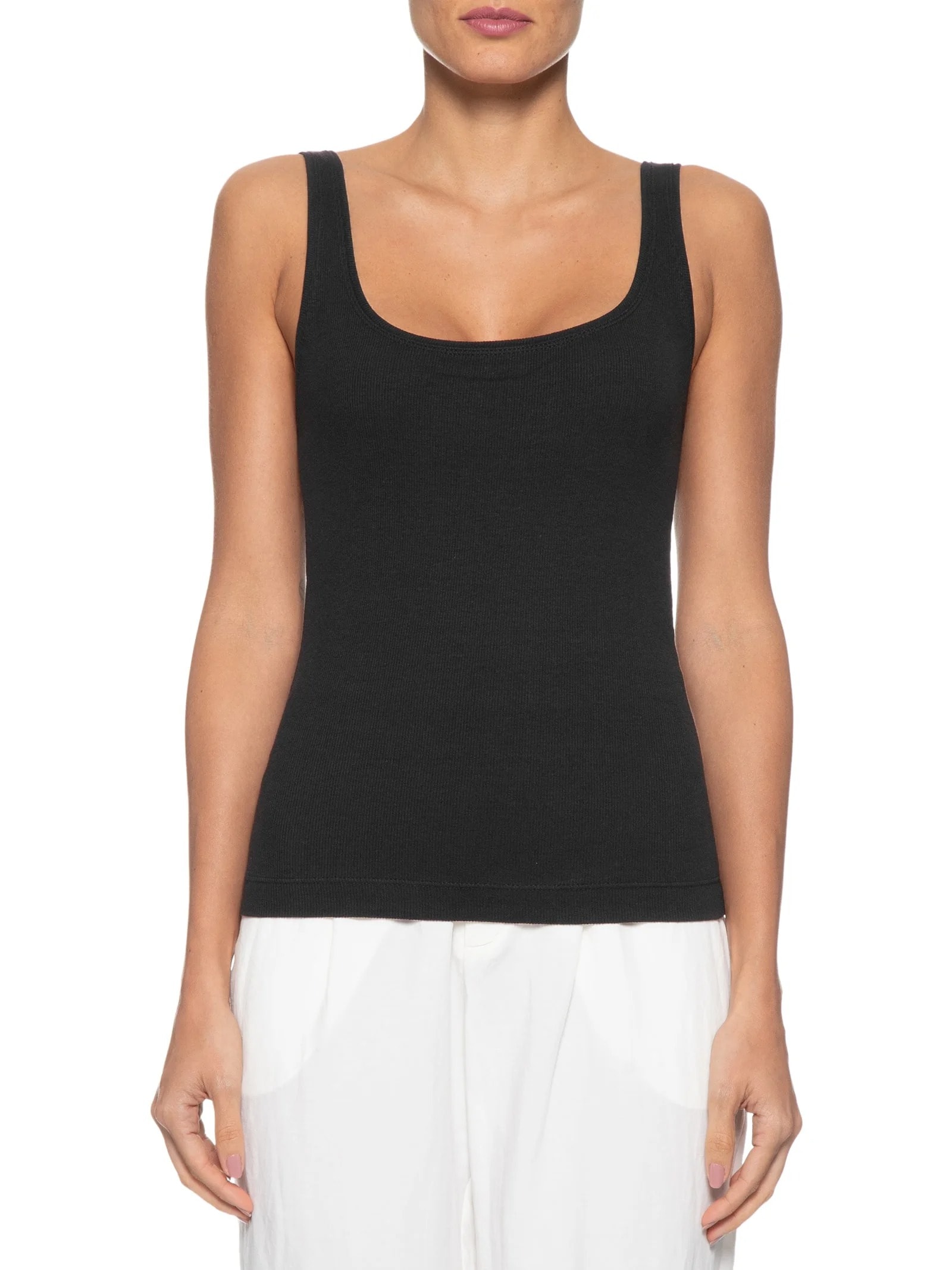 Regata Feminina Canelada Preto Hering