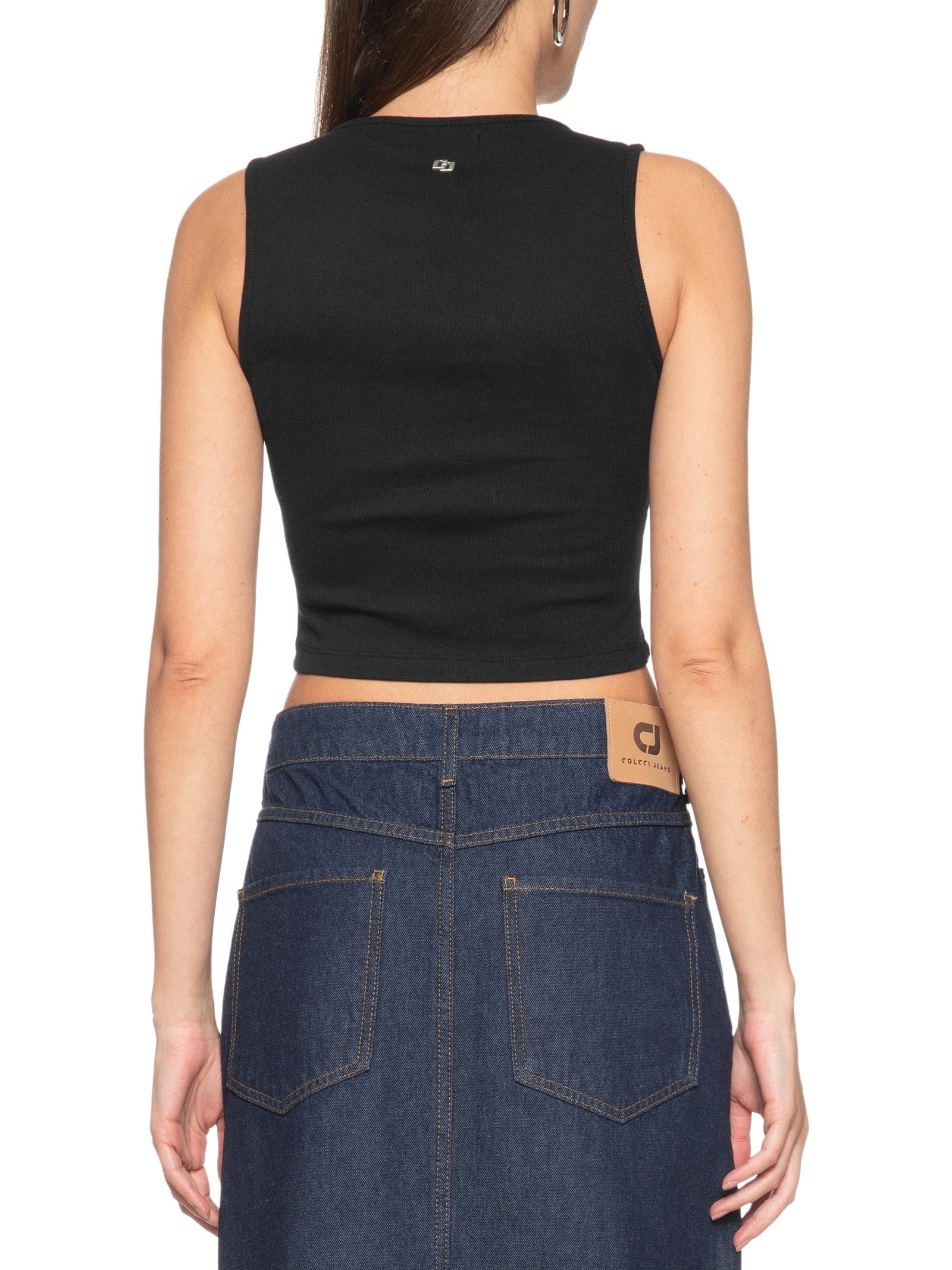 Regata Feminina Canelada Preto Colcci