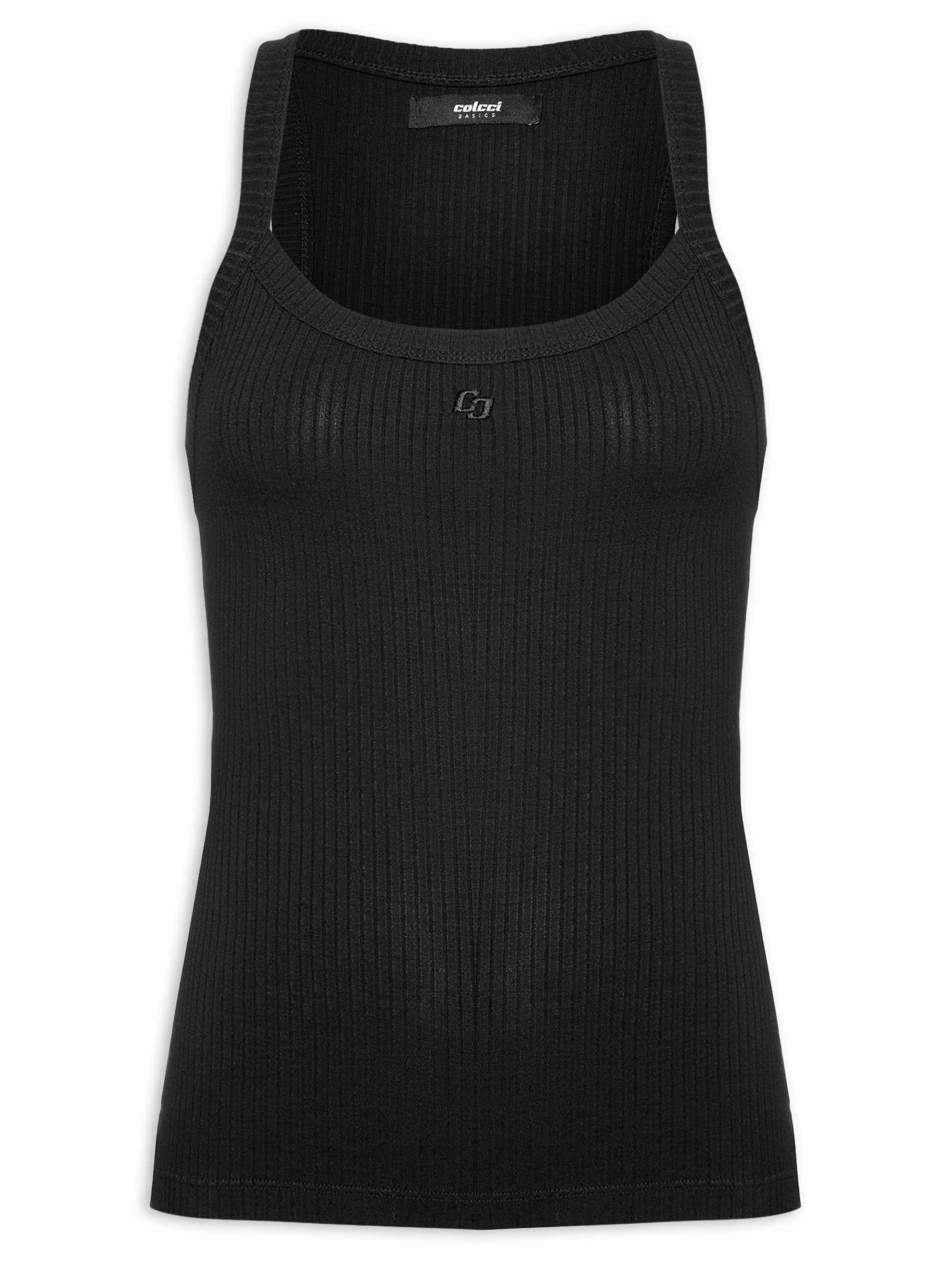 Regata Feminina Canelada Preto Colcci