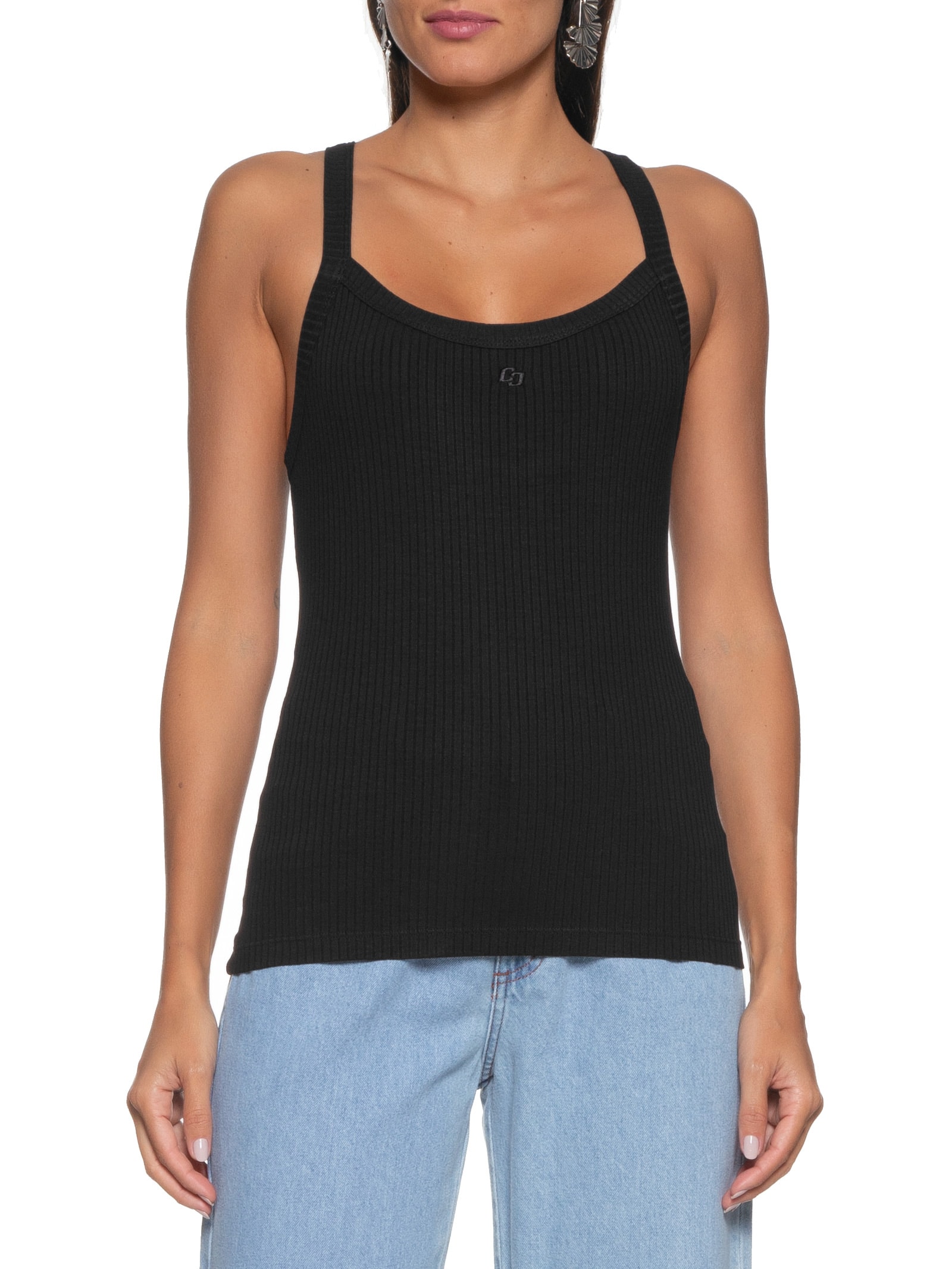 Regata Feminina Canelada Preto Colcci