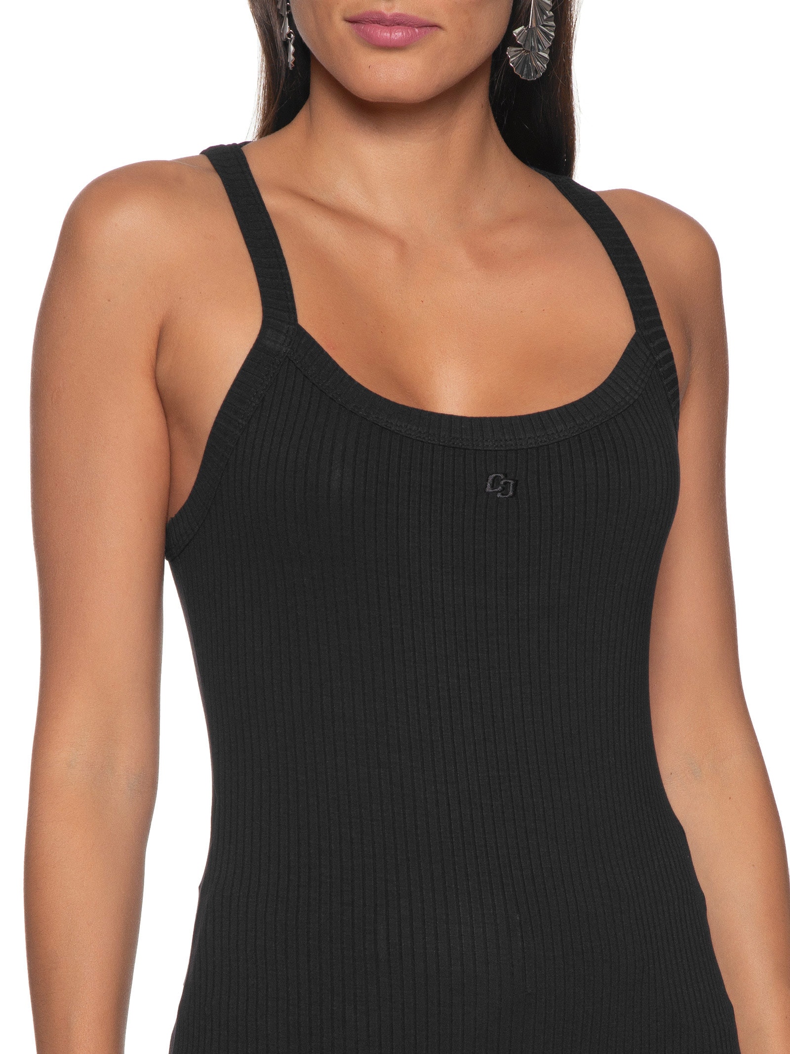 Regata Feminina Canelada Preto Colcci