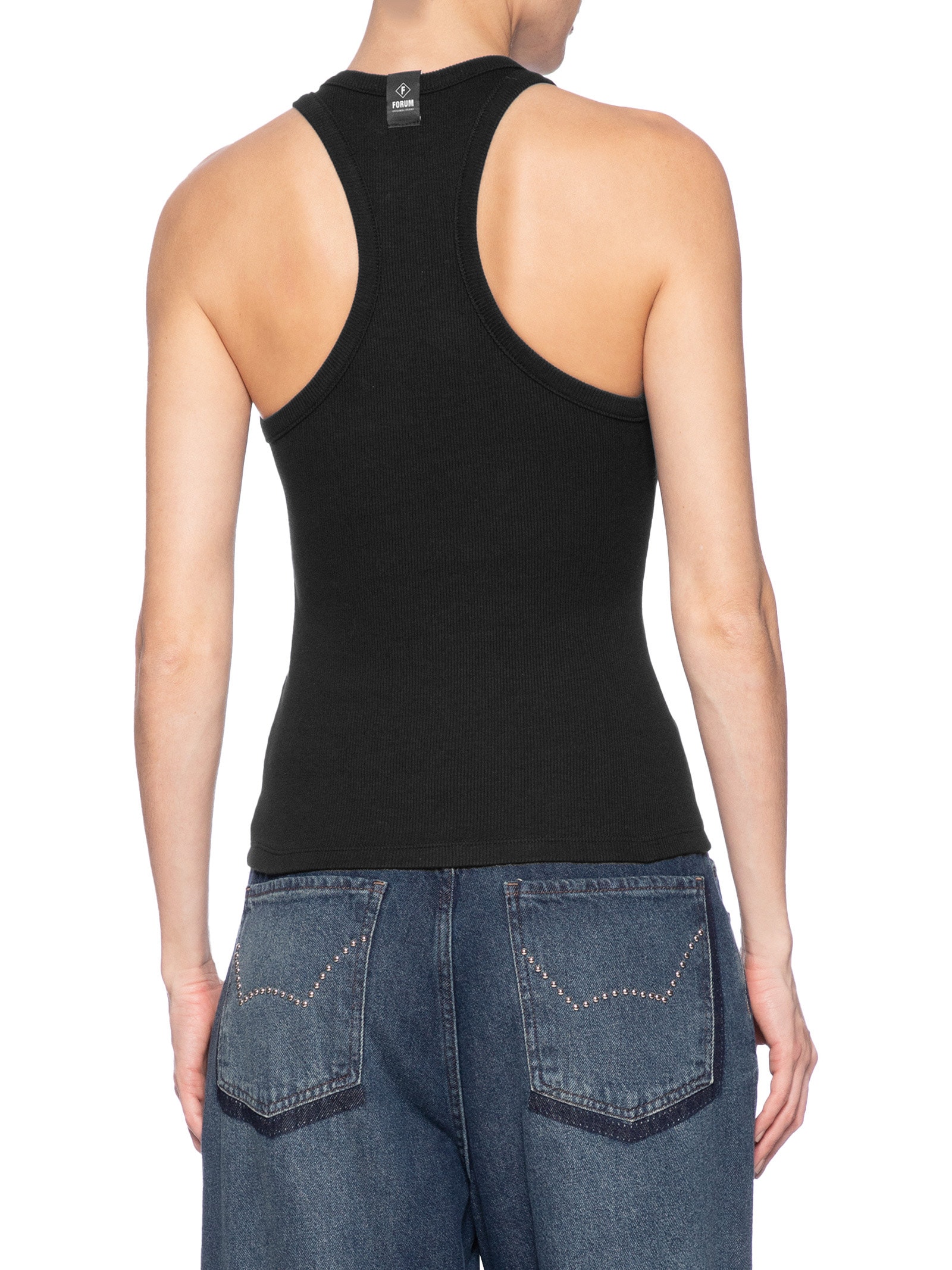 Regata Feminina Canelada Preto Forum