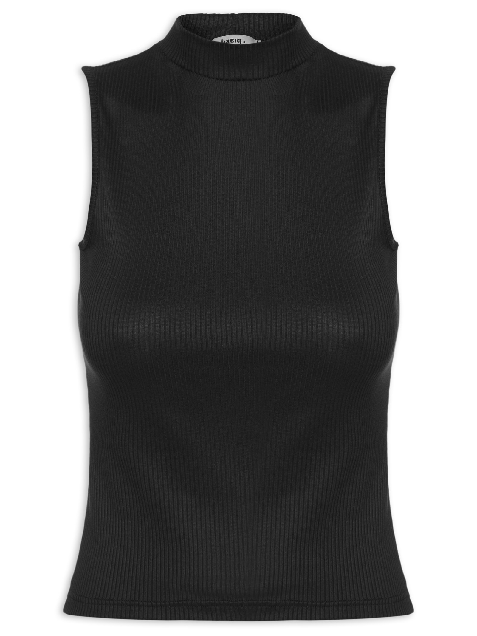 Regata Feminina Canelada Preto Basiq
