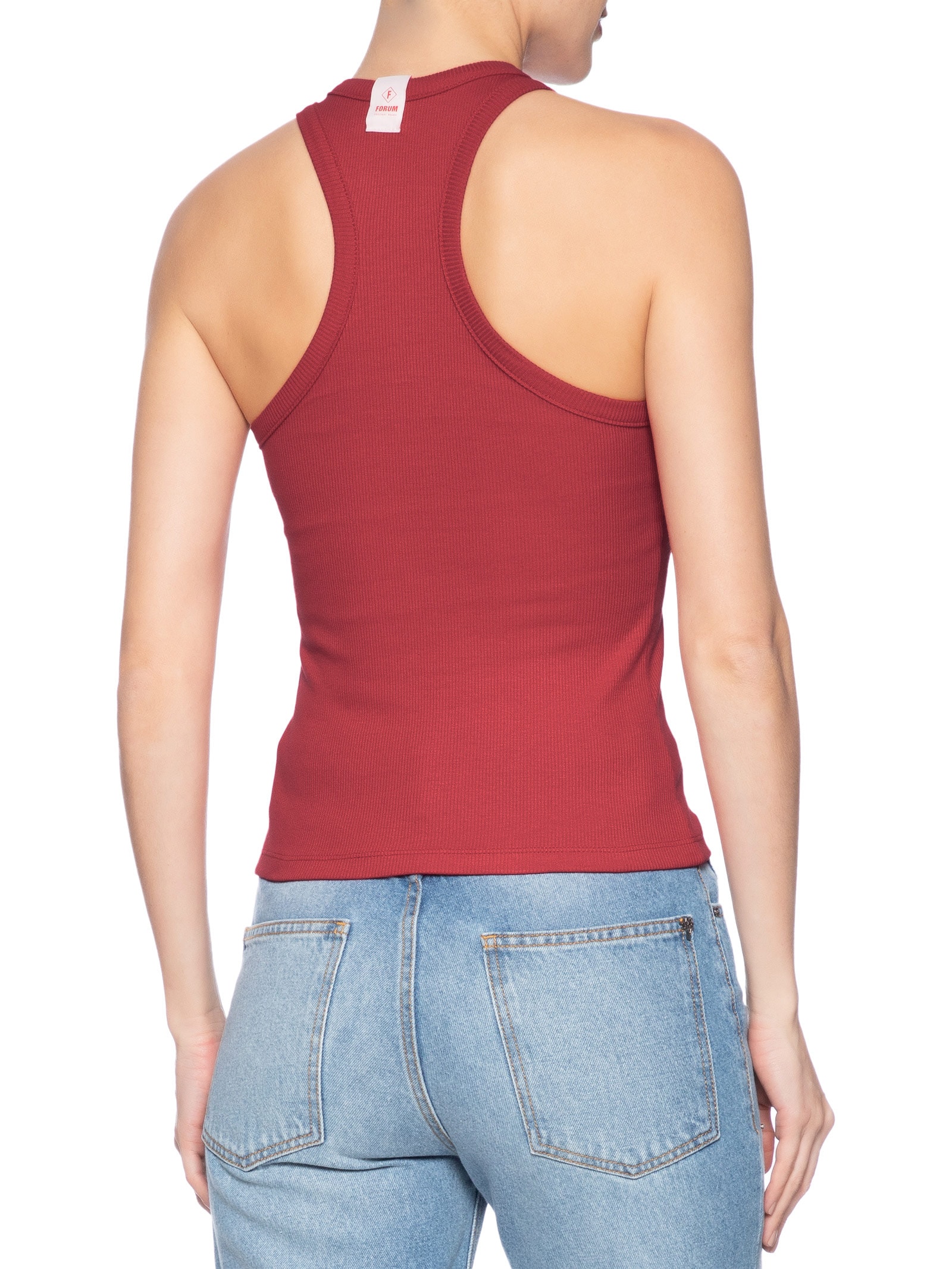 Regata Feminina Canelada Vermelho Forum