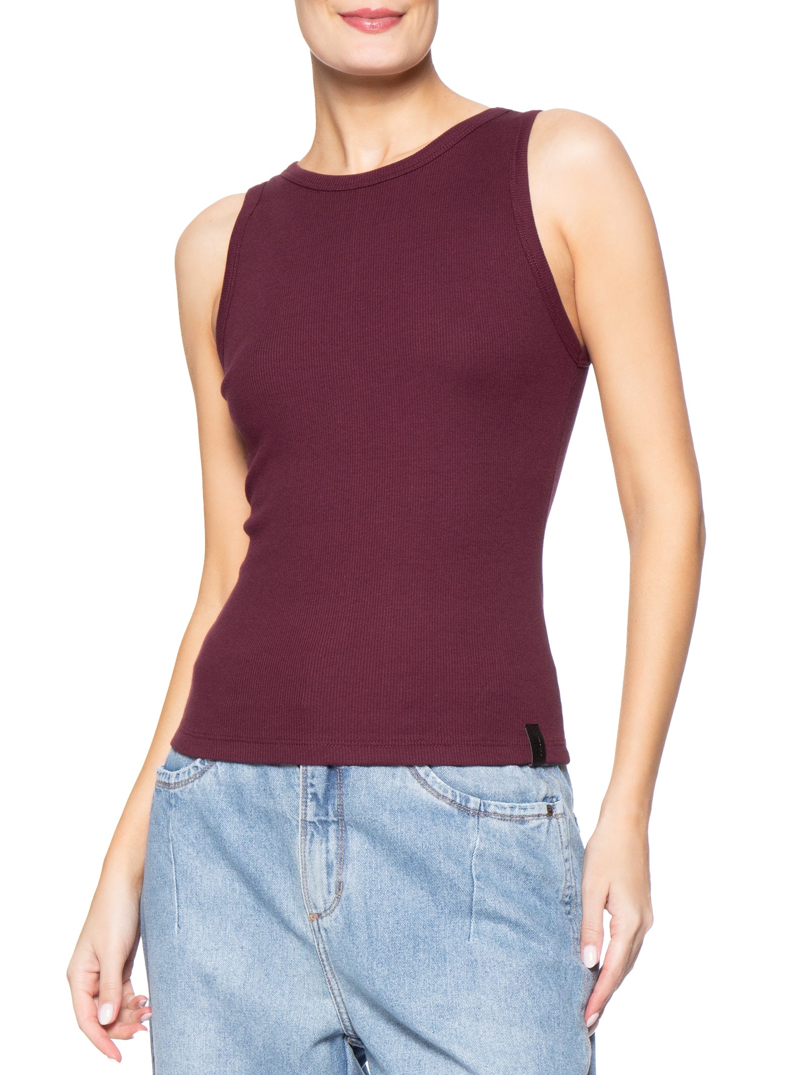 Regata Feminina Canelada Vermelho Forum