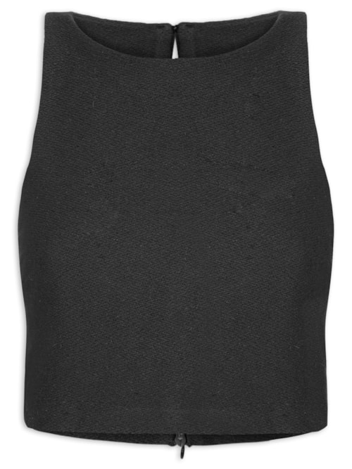 Regata Feminina Cava Americana Texturizada – Preto