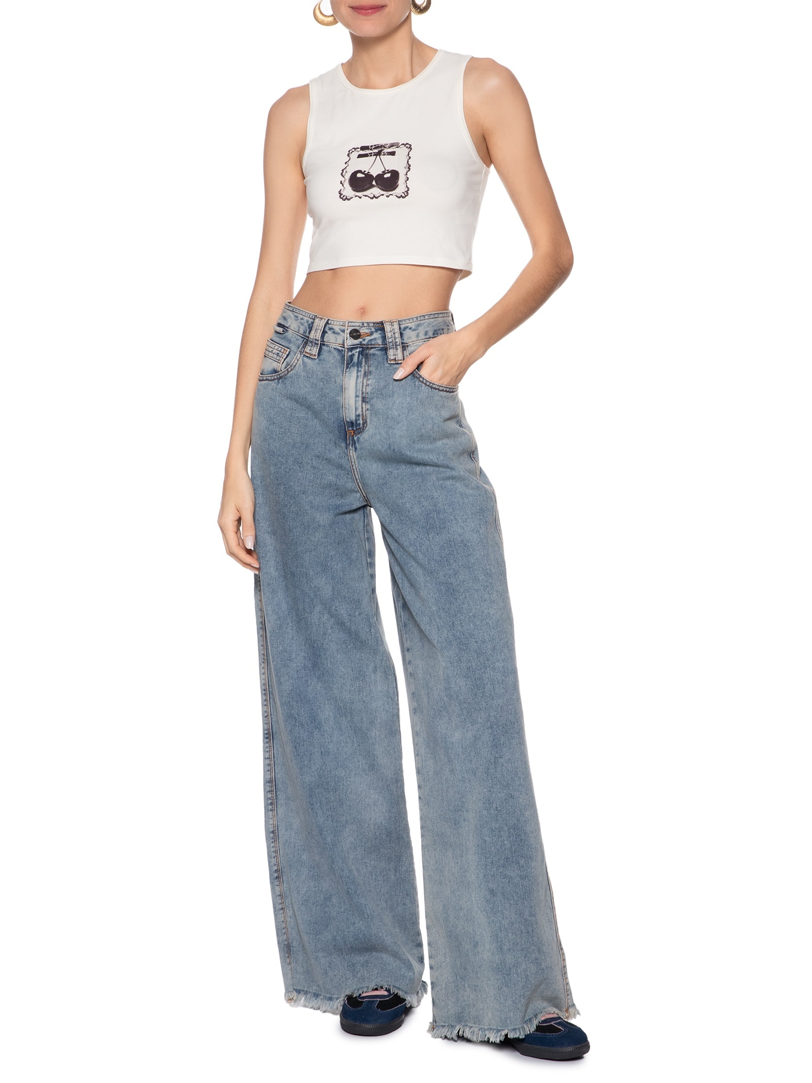 Regata Feminina Cherryride Tank Branco Vans