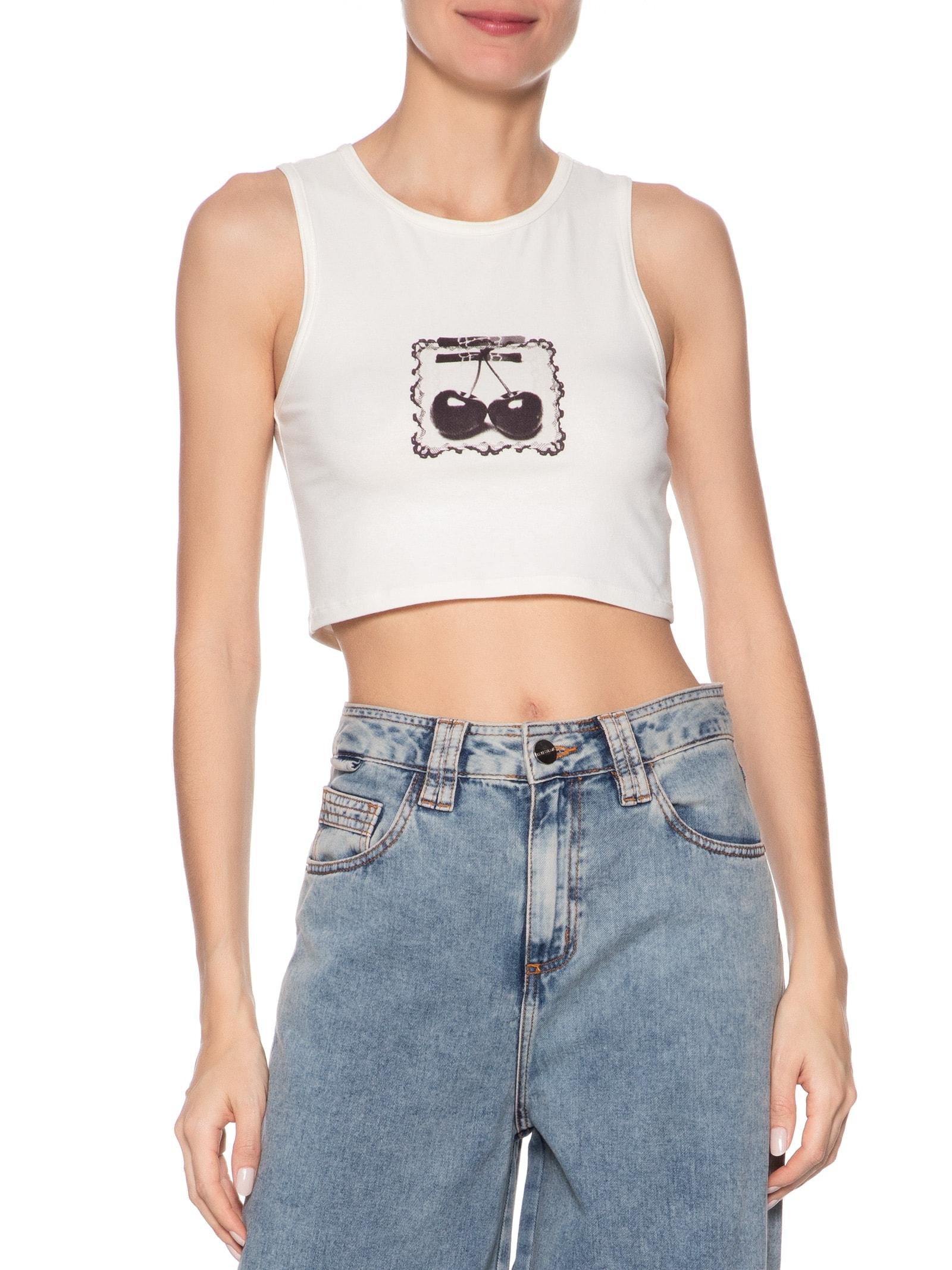 Regata Feminina Cherryride Tank Branco Vans