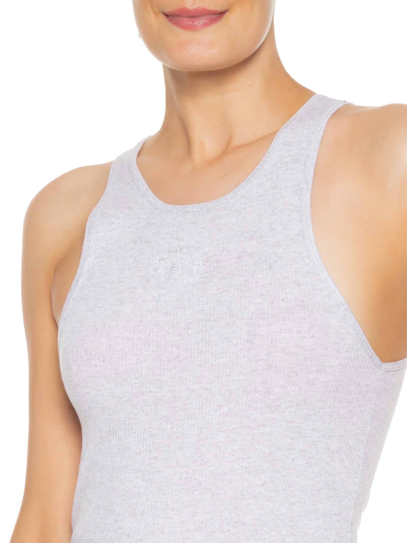 Regata Feminina Colorido Por Natureza Cinza Farm Praia