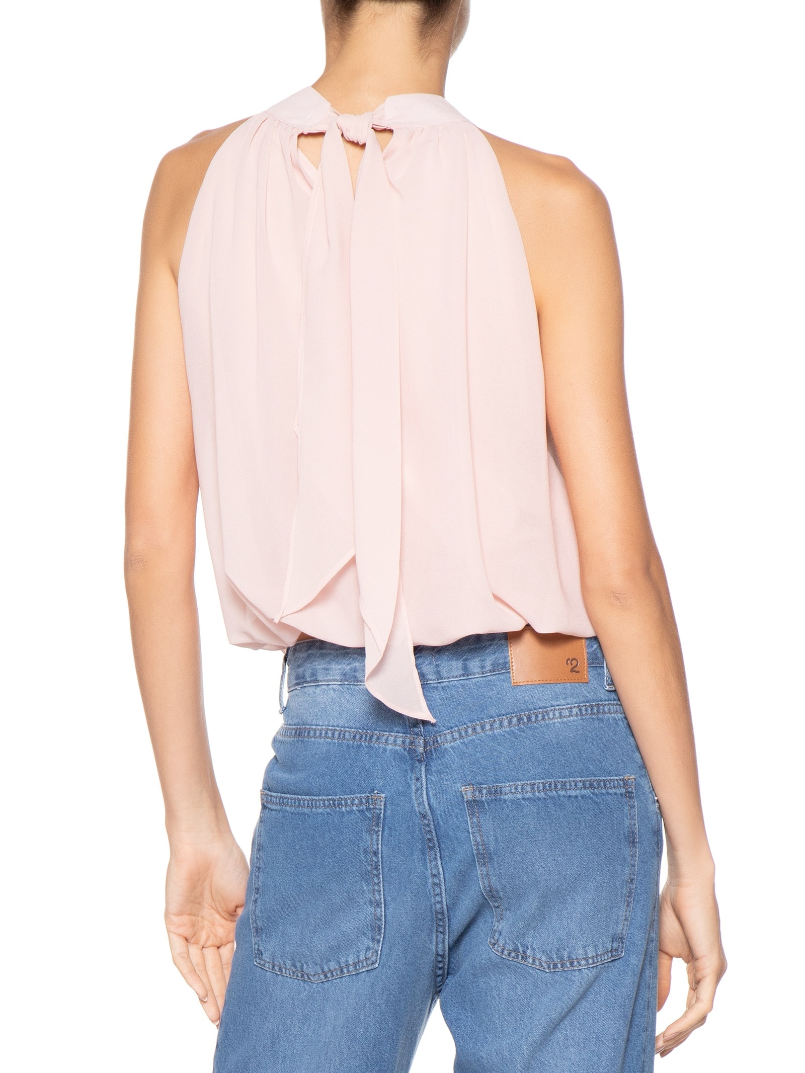 Regata Feminina Com Amarração Rosa Market 33