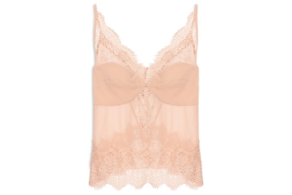 Regata Feminina Com Aplicação De Renda - Bege