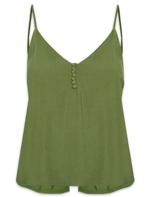 Regata Feminina Com Botões - Verde