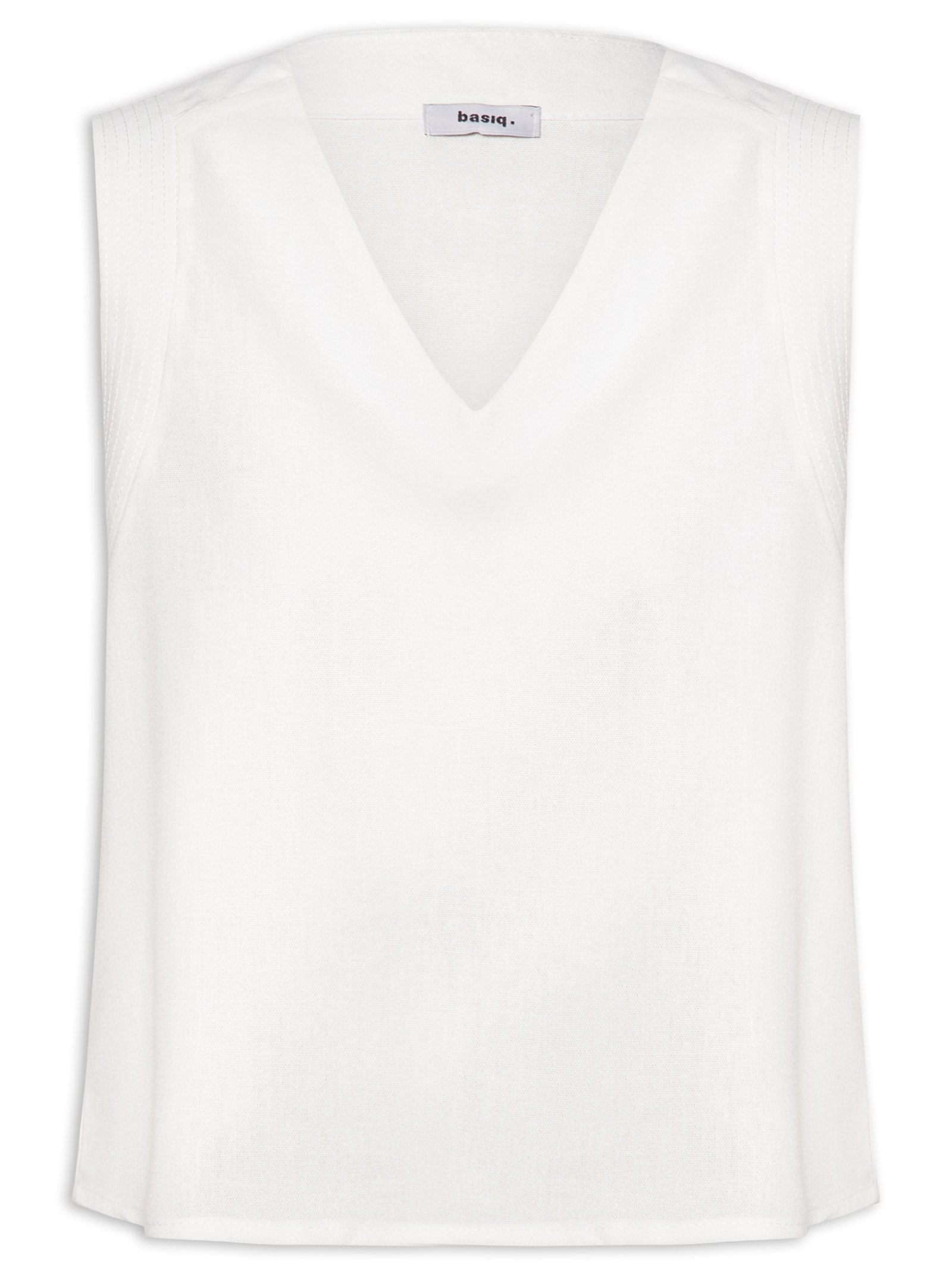 Regata Feminina Com Detalhe Bordado Na Cava Off White Basiq