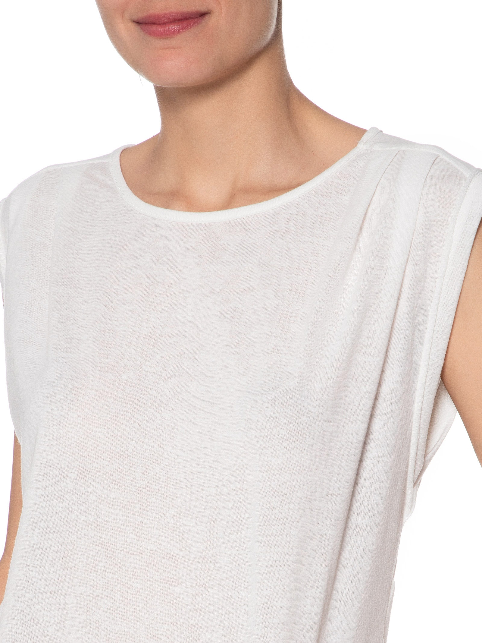 Regata Feminina Com Pregas No Ombro Branco Animale Jeans