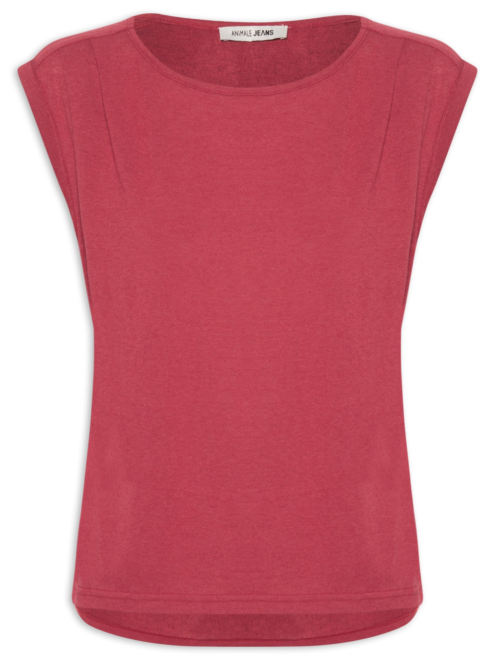 Regata Feminina Com Pregas No Ombro Vermelho Animale Jeans
