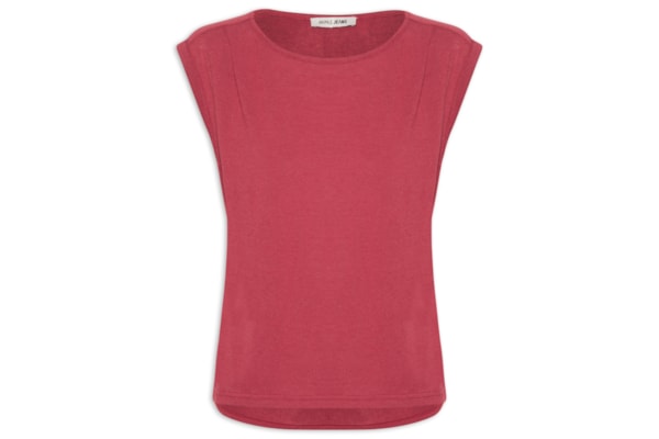 Regata Feminina Com Pregas No Ombro - Vermelho