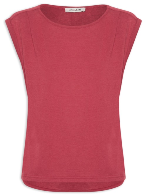 Regata Feminina Com Pregas No Ombro – Vermelho