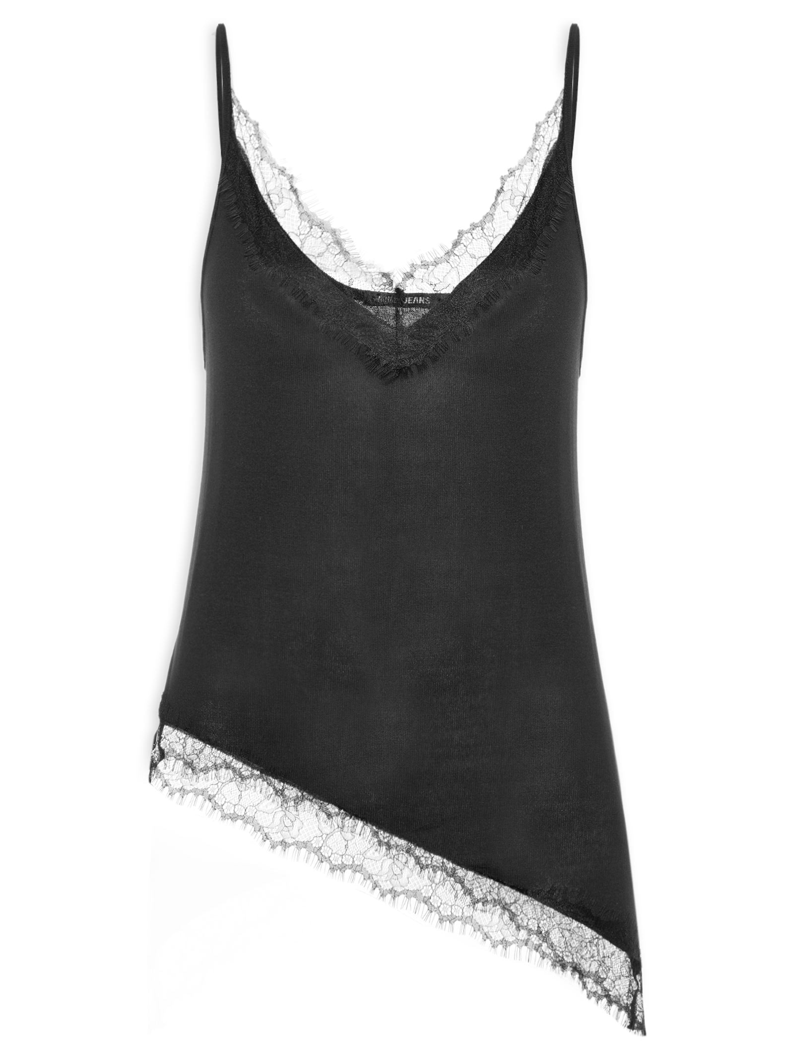 Regata Feminina Com Renda Decote V Preto Animale Jeans