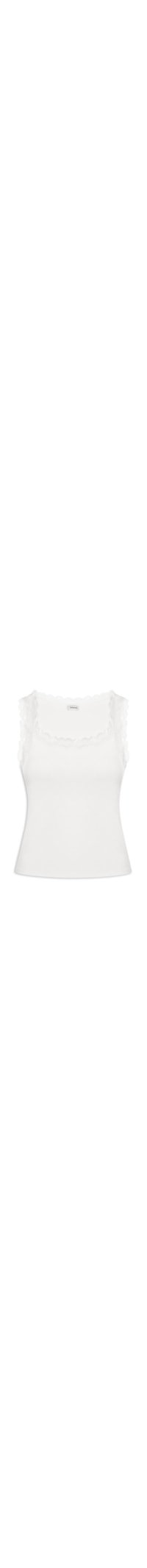 Regata Feminina Com Renda - Off White