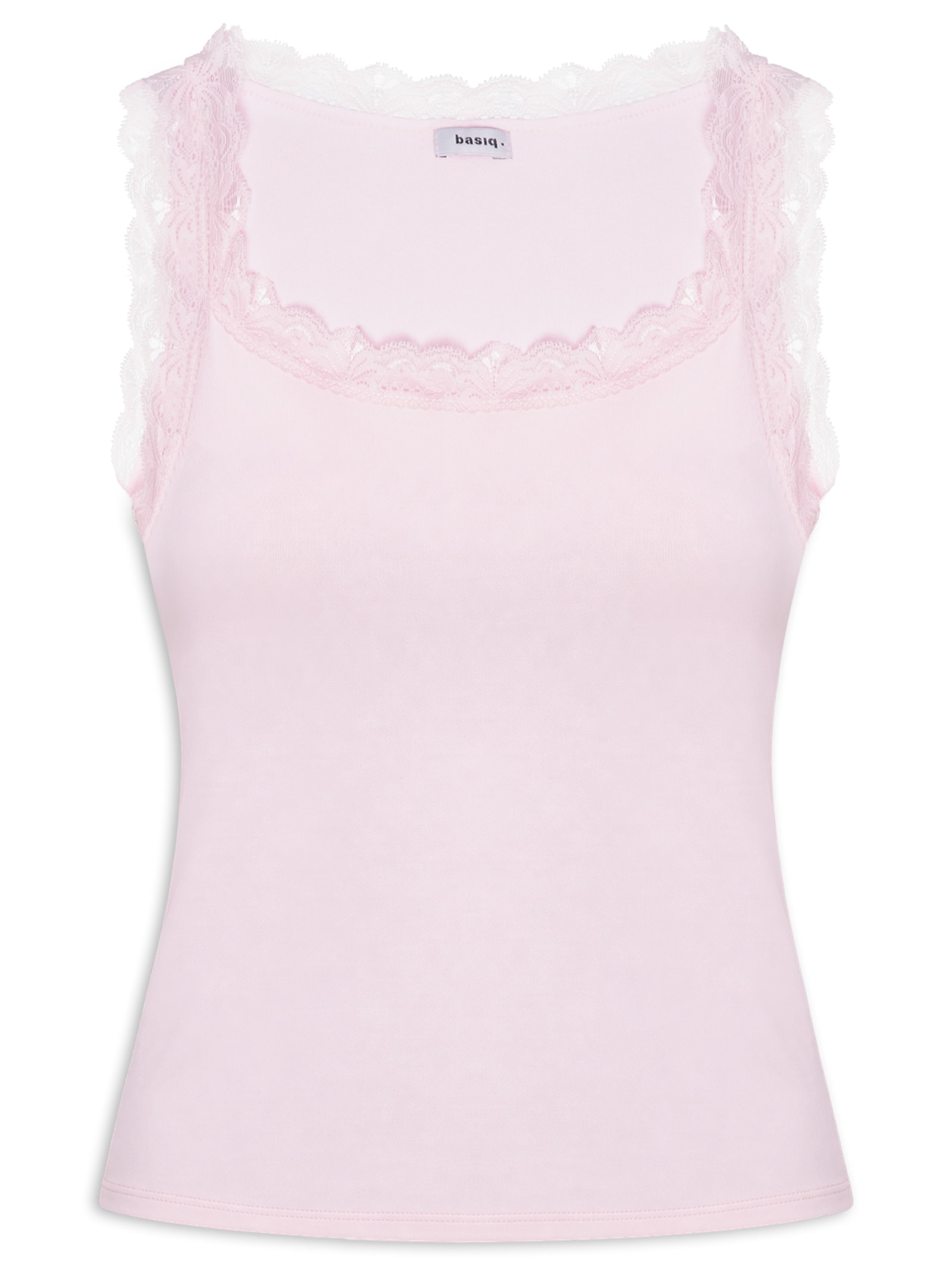 Regata Feminina Com Renda Rosa Basiq